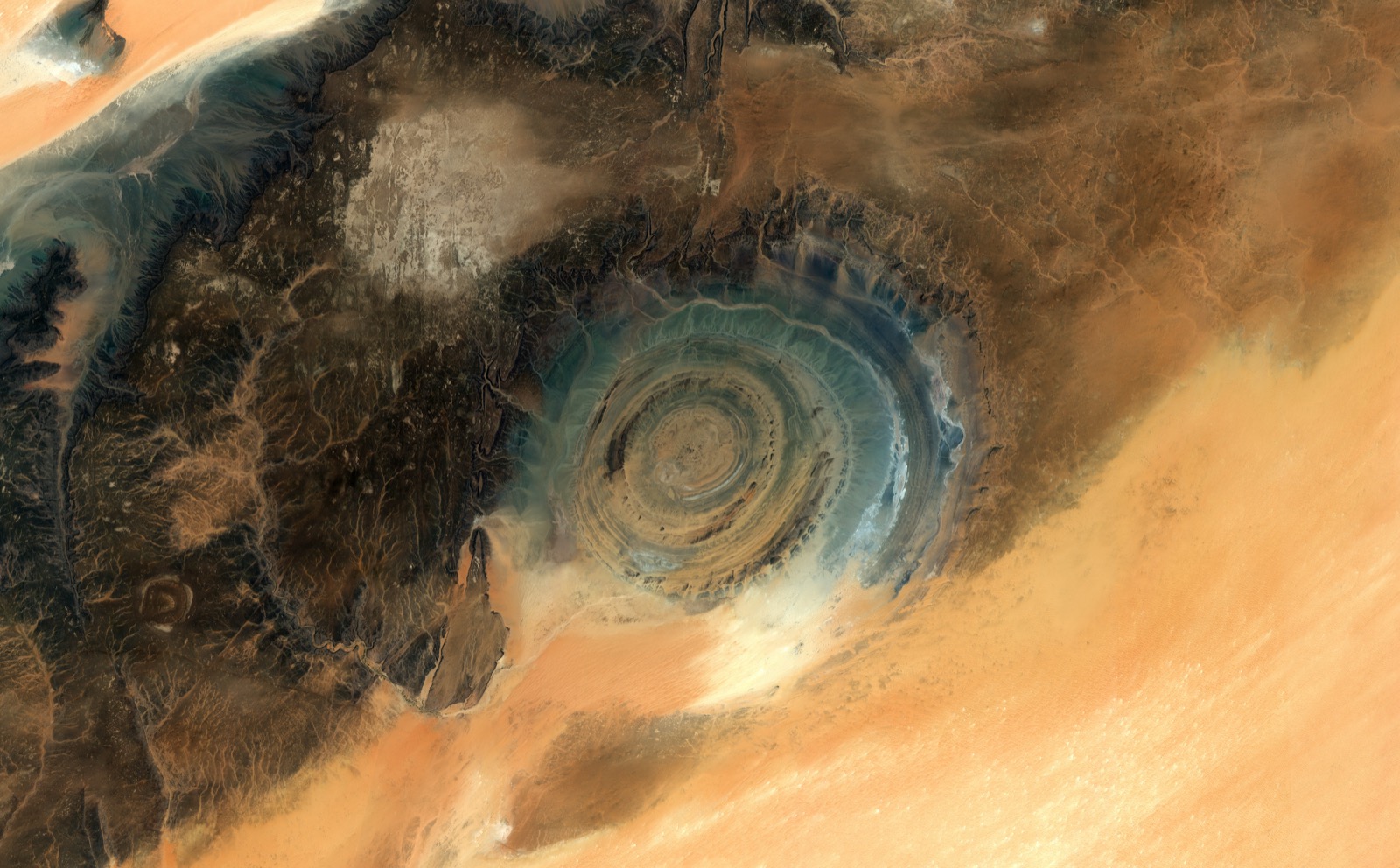 Eye of the Sahara seen from space. Credit: ESA